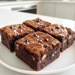 To create these amazing brownies, you need: - 1 cup unsalted butter (2 sticks) - 2 cups granulated sugar - 4 large eggs - 2 teaspoons vanilla extract - 1 cup all-purpose flour - 1 cup unsweetened cocoa powder - 1 teaspoon baking powder - 1/2 teaspoon salt - 1 cup semi-sweet chocolate chips - Sea salt for sprinkling on top These main ingredients give the brownies their rich taste and fudgy texture. You can add some fun with these extras: - 1/2 cup chopped nuts (like walnuts or pecans) Nuts add a nice crunch and flavor. You can skip them if you prefer. - Unsalted Butter: This keeps the brownies from being too salty. It also helps to create a rich, smooth texture. - Granulated Sugar: This sweetens the brownies and helps them rise. - Cocoa Powder: Unsweetened cocoa gives a deep chocolate flavor. - Semi-Sweet Chocolate Chips: These provide chunks of chocolate in every bite. Using quality ingredients makes a big difference in taste. Enjoy the process of making these delicious treats! Start by preheating your oven to 350°F (175°C). This step is key for even baking. While the oven heats, grease a 9x13 inch baking pan. Line it with parchment paper. Leave some paper hanging over the sides. This helps you lift the brownies out later. Next, melt 1 cup of unsalted butter in a medium saucepan over low heat. Once it melts, take it off the heat. Stir in 2 cups of granulated sugar until they combine well. Let this mixture cool a bit. Then, add 4 large eggs one by one. Mix well after each egg. Finally, stir in 2 teaspoons of vanilla extract for flavor. In a separate bowl, whisk together 1 cup of all-purpose flour, 1 cup of unsweetened cocoa powder, 1 teaspoon of baking powder, and 1/2 teaspoon of salt. Make sure these dry ingredients blend well. This mix adds structure to your brownies. Gently fold the dry mix into the wet ingredients. Do this step slowly. Mix just until combined. Overmixing can make the brownies tough. After that, fold in 1 cup of semi-sweet chocolate chips and 1/2 cup of chopped nuts if you like. These add crunch and extra chocolate flavor. Pour the brownie batter into your prepared baking pan. Smooth the top with a spatula for even baking. Sprinkle a pinch of sea salt on top. This step enhances the chocolate taste. Bake in your preheated oven for 25-30 minutes. Check for doneness by inserting a toothpick. It should come out with a few moist crumbs but not wet batter. Once done, let the brownies cool in the pan for about 10 minutes. Then, lift them out using the parchment. Cool completely on a wire rack before slicing. Enjoy your delicious double fudge brownies! To get that perfect brownie texture, pay close attention to mixing. Mix the wet ingredients until smooth, but do not overmix when you add the dry ones. This keeps your brownies soft and chewy. Bake them just right—check them at 25 minutes. A toothpick should come out with a few moist crumbs. If it’s too dry, you’ve baked them too long! One common mistake is not cooling the butter enough before adding the eggs. This can cook the eggs and change the texture. Avoid adding too many dry ingredients too fast; it may lead to lumps. Also, don’t skip the sea salt on top. It enhances the flavor and balances the sweetness. Make your brownies look bakery-fresh! Serve them warm with a scoop of vanilla ice cream on top. Drizzle some chocolate sauce for extra indulgence. Sprinkle chopped nuts for a nice crunch. Arrange them on a fancy plate for a beautiful presentation that impresses everyone! {{image_2}} You can add fun flavors to your double fudge brownies. Try adding a splash of mint extract for a cool twist. Just use one teaspoon to keep it balanced. Want a coffee kick? Add one tablespoon of espresso powder. This will enhance the chocolate flavor and give you a nice boost. You can also mix in peanut butter or Nutella for a rich, creamy taste. Swirl it into the batter before baking for a marbled effect. These small changes can make your brownies truly special. If you need gluten-free brownies, it’s easy to adjust this recipe. Simply swap the all-purpose flour for a gluten-free blend. Make sure it includes xanthan gum, as it helps with texture. For a dairy-free option, replace the butter with coconut oil or vegan butter. You can also use dairy-free chocolate chips. These swaps allow everyone to enjoy these rich brownies without worry. You can bake these brownies in various sizes and shapes. If you want thicker brownies, use an 8x8 inch pan instead. Just remember to adjust the baking time, as they may need a few extra minutes. For fun shapes, use cookie cutters on cooled brownies. You can even bake them in muffin tins for brownie bites. These bite-sized treats are perfect for parties or gatherings. Feel free to get creative and make your baking experience unique! To keep your double fudge brownies fresh, let them cool completely. Place them in an airtight container. Layer parchment paper between layers to prevent sticking. Store at room temperature for up to four days. If you want them to last longer, refrigeration is an option, but it may change the texture. You can freeze brownies for later enjoyment. Cut them into squares first. Wrap each square in plastic wrap tightly. Place the wrapped brownies in a freezer-safe bag. They will stay fresh for up to three months. When you're ready to eat them, just pull out the desired amount. To reheat your brownies, use a microwave for quick results. Heat for about 10 to 15 seconds. Check to make sure they don’t get too hot. For a crispier texture, use an oven. Preheat the oven to 350°F (175°C). Place brownies on a baking sheet and heat for about 5 to 10 minutes. Enjoy them warm for the best taste! Bakery-style brownies are thick and rich. They have a fudgy texture that melts in your mouth. The secret is in the balance of ingredients. These brownies use more butter and chocolate, giving them that dense feel. They also have a shiny, crackly top that looks and tastes amazing. To check if your brownies are done, use a toothpick. Insert it into the center of the pan. If it comes out with a few moist crumbs, your brownies are ready. If it has wet batter, they need more time. Keep an eye on them, as overbaking can make them dry. Yes, you can! If you want a different flavor, swap cocoa powder for dark cocoa. For a lighter taste, use less sugar or a sugar substitute. You can also use dairy-free butter and chocolate for a vegan version. Just make sure the ratios stay the same for best results. Toppings can take your brownies to the next level! Try adding: - Whipped cream - Ice cream - Chocolate sauce - Fresh fruit - Nuts like walnuts or pecans - Sea salt for a savory kick Feel free to mix and match for a fun twist! These brownies stay fresh for about 3 to 4 days at room temperature. Store them in an airtight container to keep them moist. If you want them to last longer, freeze them. They can stay in the freezer for up to 3 months. Just thaw them before serving! You now have a complete guide to making delicious double fudge brownies. We covered key ingredients, step-by-step instructions, and helpful tips. Don't forget to try different flavors and adjust for dietary needs. Proper storage will keep your brownies fresh, too. Follow this guide, and you’ll bake brownies that taste amazing. Enjoy the process and make it your own!