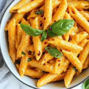 Vegan Creamy Roasted Red Pepper Pasta Delight