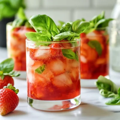 Strawberry Basil Mocktail Refreshing Summer Drink
