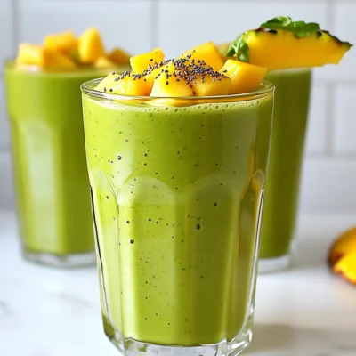 Tropical Green Smoothie Fresh and Nutritious Drink