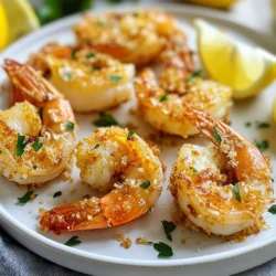 - 1 pound large shrimp - 3 tablespoons olive oil - 4 cloves garlic - 1/2 cup grated Parmesan cheese - 1 teaspoon paprika - 1 teaspoon onion powder - 1/2 teaspoon salt - 1/4 teaspoon black pepper - 2 tablespoons fresh parsley - Lemon wedges To make Garlic Parmesan Air Fryer Shrimp, you start with fresh shrimp. I prefer large shrimp for this dish. You need one pound of shrimp. You also need three tablespoons of olive oil. Olive oil adds richness and helps the flavors blend well. Next, garlic is key. Use four cloves of garlic, minced. It gives a strong, tasty kick. For seasoning, you need one teaspoon of paprika. This spice adds warmth. One teaspoon of onion powder gives more depth. Then add half a teaspoon of salt and a quarter teaspoon of black pepper to balance it out. For a cheesy touch, you will need half a cup of grated Parmesan cheese. This will coat the shrimp and create a nice crust when cooked. For garnishing, chop two tablespoons of fresh parsley. This adds color and freshness. Lastly, lemon wedges are great for serving. They bring a zesty taste that brightens the shrimp. Now you have everything you need for this dish. Each ingredient plays a part in making it delicious and easy. {{ingredient_image_1}} First, grab a large bowl. Combine 3 tablespoons of olive oil and 4 minced garlic cloves. Stir well to mix. Next, add 1 teaspoon of paprika, 1 teaspoon of onion powder, 1/2 teaspoon of salt, and 1/4 teaspoon of black pepper. This blend makes a tasty marinade. Now, add 1 pound of large shrimp to the bowl. Toss them in the marinade until they are well coated. Cover the bowl and let it sit for 15-20 minutes. This helps the shrimp absorb all the yummy flavors. Preheat your air fryer to 400°F (200°C) for about 5 minutes. After marinating, sprinkle 1/2 cup of grated Parmesan cheese over the shrimp. Toss them gently to ensure the cheese sticks to the shrimp. Place the shrimp in the air fryer basket. Make sure they are in a single layer to cook evenly. Cook for 6-8 minutes, shaking the basket halfway through. The shrimp should turn opaque and golden. Once done, remove them carefully and sprinkle with 2 tablespoons of chopped parsley for a fresh touch. Serve with lemon wedges for that extra zing! To make your shrimp shine, try adjusting the spices. You can add more paprika for heat or more garlic for a stronger flavor. If you like a bit of zest, squeeze some lemon juice into the marinade. Marinating for 15-20 minutes gives the shrimp time to soak up the flavors. If you plan to marinate longer, keep it in the fridge to stay fresh. Never overcrowd the air fryer basket. This step is key for even cooking. If you pile the shrimp, they won’t crisp up well. For larger shrimp, you may need to cook them a bit longer. Check for a nice golden color and ensure they are opaque. Garlic Parmesan air fryer shrimp pairs well with many sides. Serve it with rice or a fresh salad for a complete meal. You can also add a dip, like a garlic aioli or a spicy sauce, for extra flavor. Lemon wedges on the side make a perfect bright touch! Pro Tips Fresh Shrimp is Key: Always use the freshest shrimp available for the best flavor and texture. Look for shrimp that are firm and have a mild sea smell. Don’t Skip the Marinade: Allowing the shrimp to marinate for at least 15-20 minutes enhances the flavors deeply, making every bite more delicious. Adjust Cooking Time: Cooking times may vary based on the size of the shrimp and the air fryer model. Keep an eye on them to prevent overcooking. Serve with Fresh Sides: Pair your garlic Parmesan shrimp with a fresh salad or steamed vegetables for a complete and healthy meal. {{image_2}} You can spice up your Garlic Parmesan Air Fryer Shrimp in fun ways. Adding chili flakes brings heat to your dish. Just a pinch will do if you like mild heat. For cheese lovers, you can switch out Parmesan for Romano or Asiago. Both cheeses add a rich flavor twist. If you run out of olive oil, try using avocado oil or melted butter. They both work well and give great taste. Using frozen shrimp is another option. Just thaw them in cold water before marinating. This saves time and makes meal prep easier. You don't have to stick to just the air fryer. You can bake the shrimp in the oven too. Just place them on a baking sheet, sprinkle with cheese, and bake at 400°F for about 10-12 minutes. If you prefer cooking on the stovetop, use a skillet. Heat some oil, add the marinated shrimp, and cook for about 5-7 minutes. This gives you a nice sear and a tasty meal. To store leftovers, place shrimp in an airtight container. Keep it in the fridge. It stays fresh for up to three days. For reheating, use the air fryer or a skillet. Heat at a low setting until warm. Avoid the microwave if you can. It can make the shrimp rubbery. To freeze cooked shrimp, let it cool first. Then, place it in a freezer bag. Remove as much air as possible before sealing. Cooked shrimp can last up to three months in the freezer. When ready to eat, thaw shrimp in the fridge overnight. Reheat in the air fryer for best results. This helps keep the shrimp crispy. Cooked shrimp stays fresh for a few days in the fridge. Look for signs of spoilage. If it smells off or looks slimy, toss it out. Always check before eating. Fresh shrimp should be firm and have a mild smell. Enjoy your Garlic Parmesan Air Fryer Shrimp safely! You should marinate the shrimp for about 15 to 20 minutes. This time helps the shrimp soak up the flavors from the marinade. If you let them sit longer, they can taste even better. Yes, you can use frozen shrimp. Just remember to thaw them first. You can place them in cold water for quick thawing. After thawing, pat them dry before marinating. This helps the marinade stick better. This shrimp pairs well with many sides. Here are some great options: - Steamed rice - Garlic bread - Roasted veggies - A fresh salad These sides balance the rich flavors of the shrimp. Shrimp are done when they turn opaque and curl into a C shape. This usually takes about 6 to 8 minutes in the air fryer. You can also check the internal temperature, which should be 120°F (49°C). Yes, you can! You can bake the shrimp in the oven at 400°F (200°C) for about 10 to 12 minutes. Just spread them out on a baking sheet. This method also works well for achieving a nice texture. This blog post shared a simple and tasty Garlic Parmesan Air Fryer Shrimp recipe. You learned about key ingredients, step-by-step cooking instructions, and useful tips for the best flavor. I also discussed variations and storage options. Overall, this dish is quick, easy, and full of flavor. You can impress friends and family with this meal. Enjoy your cooking and the delicious results!