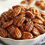 To make Cinnamon Maple Roasted Pecans, you need just a few simple items. Gathering these ingredients will set you up for success. - 2 cups pecan halves - 1/4 cup pure maple syrup - 1 tablespoon ground cinnamon - 1/2 teaspoon sea salt - 1/2 teaspoon vanilla extract - 1/4 teaspoon cayenne pepper (optional) - 1 tablespoon coconut oil or unsalted butter, melted These ingredients create a sweet and spicy mix. The pecans shine with maple goodness and cinnamon warmth. Each bite brings joy. You can adjust the cayenne pepper for more or less heat, depending on your taste. Using pure maple syrup adds depth to the flavor. The sea salt balances the sweetness perfectly. Vanilla extract rounds off the taste, making it rich and inviting. Melted coconut oil or butter helps the pecans to roast nicely. This ensures they get that perfect crunch. Always choose high-quality ingredients for the best results. With these ingredients, you will create a snack that is hard to resist. Enjoy the process of making this tasty treat! {{ingredient_image_1}} - Preheat your oven to 350°F (175°C). - Line a baking sheet with parchment paper. This helps with easy cleanup. - In a large bowl, mix together: - 1/4 cup pure maple syrup - 1 tablespoon melted coconut oil (or unsalted butter) - 1 tablespoon ground cinnamon - 1/2 teaspoon sea salt - 1/2 teaspoon vanilla extract - 1/4 teaspoon cayenne pepper (optional for a kick) - Stir until the mixture is well blended. - Add 2 cups of pecan halves to your bowl. - Toss the pecans in the maple syrup mixture. Make sure they are evenly coated. - Spread the coated pecans in a single layer on the baking sheet. - Roast the pecans for 10 to 12 minutes. Stir halfway through to ensure even roasting. - Keep an eye on them; nuts can brown quickly. - Once roasted, remove the baking sheet from the oven. - Allow the pecans to cool on the sheet. They will get crunchier as they cool. To avoid burning your pecans, stir them halfway through roasting. This helps them roast evenly. Keep a close eye on the time. Nuts can brown quickly, so set a timer for 10 minutes. Check them often to make sure they don’t overcook. For an extra kick, consider adding cayenne pepper. It adds a nice spice that balances the sweetness. You can also serve these pecans with salads or desserts. Their crunch pairs well with creamy or soft dishes. Presentation matters! Serve your roasted pecans in a pretty bowl or small jars. Tie a ribbon around the jars for a lovely gift. These pecans also make great toppings. Sprinkle them on ice cream, yogurt, or salad for added flavor and crunch. Pro Tips Use Fresh Pecans: For the best flavor and crunch, opt for fresh pecans rather than older ones that may have gone stale. Adjust Sweetness: If you prefer less sweetness, feel free to reduce the amount of maple syrup according to your taste. Experiment with Spices: Try adding other spices like nutmeg or allspice for a unique twist on the classic cinnamon flavor. Cool Completely: Allow the pecans to cool completely on the baking sheet to achieve the perfect crunchy texture. {{image_2}} You can add more cayenne for a spicy kick. This makes the snack more exciting. If you want to try something new, mix in cinnamon, nutmeg, or ginger. Each spice adds a unique flavor that makes your roasted pecans stand out. You can use sugar alternatives with maple syrup. Try monk fruit or stevia to keep it sweet. These substitutes work great with the maple flavor. Just remember to adjust the amount based on the sweetness you like. If you want to switch things up, use other nuts. Walnuts or almonds are great choices. Each nut brings a different taste and texture. This way, you can enjoy the same sweet and salty flavors with a new twist! To keep your cinnamon maple roasted pecans fresh, use airtight containers. Glass jars or plastic bins work well. Make sure the lid seals tightly. This helps prevent air and moisture from spoiling your tasty snack. You can store these pecans for up to two weeks. If you keep them in a cool, dark place, they will stay tasty and crunchy. Check for any signs of spoilage before eating. If they smell off, it's best to toss them. If you want to keep your pecans longer, freezing works great! First, let them cool completely. Then, place them in a freezer-safe bag or container. Make sure to remove as much air as possible. To thaw, leave them at room temperature for a few hours. Enjoy them later without losing flavor! Yes, you can use raw pecans. However, roasting brings out their rich flavor. Raw pecans will not have the same crispness or taste depth. If you want a nutty crunch, I recommend roasting them first. Pecans are done roasting when they smell nice and nutty. They should turn golden brown. Keep checking them after 10 minutes. Stir halfway to help them roast evenly. If they look too dark, they are likely overcooked. You can use leftover pecans in many ways. They are great in salads or atop desserts. You can also add them to oatmeal or yogurt. They make a tasty snack on their own, too! Yes, these pecans are gluten-free. All the ingredients, like maple syrup and coconut oil, contain no gluten. This makes them a safe snack for those with gluten sensitivities. Yes, you can easily make this recipe vegan. Simply use coconut oil instead of butter. All other ingredients are already plant-based. Enjoy these delicious pecans without any animal products! Cinnamon maple roasted pecans create a tasty treat with simple ingredients. You learned how to prepare, roast, and store these pecans for maximum flavor. Remember to stir halfway for even roasting. Try adding spices to make them your own. Whether you enjoy them as a snack or share them as gifts, these pecans are sure to impress. Keep your pecans fresh in airtight containers, and savor their crunch for up to two weeks. Happy cooking!