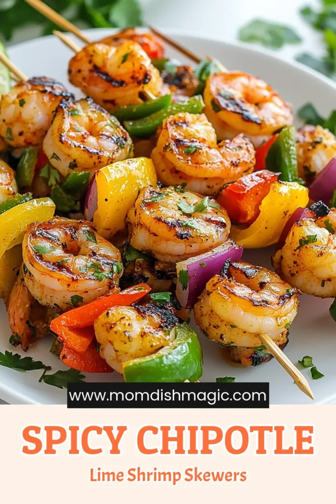 Discover the ultimate grilled shrimp recipe with these Chipotle Lime Shrimp Skewers! Bursting with flavor from a zesty shrimp skewers marinade, these spicy shrimp kabobs are perfect for your next barbecue. Easy shrimp grilling recipes like this will elevate your summer gatherings. Marinate, grill, and enjoy the perfect blend of heat and freshness. Try this delicious dish today! #ShrimpSkewers #GrilledShrimp #EasyRecipes #SummerGrilling